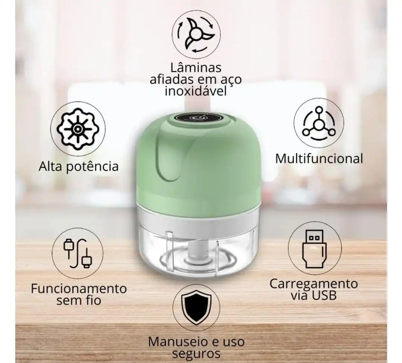 Mini Processador de Alimentos Elétrico e Automático