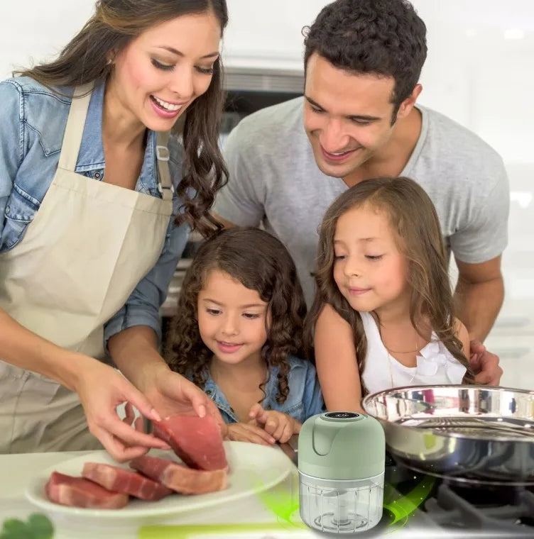 Mini Processador de Alimentos Elétrico e Automático